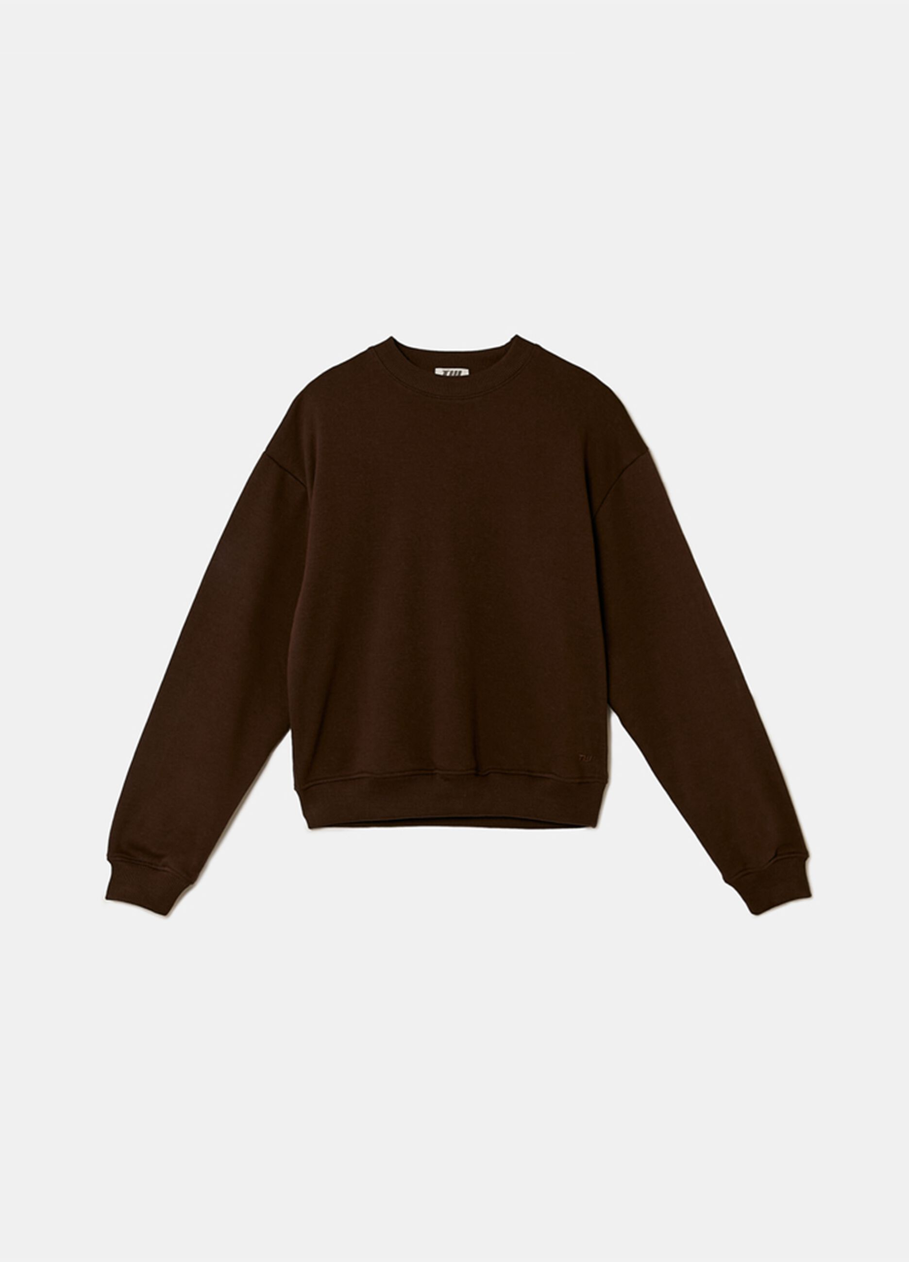 Brown cotton blend sweatshirt regular fit