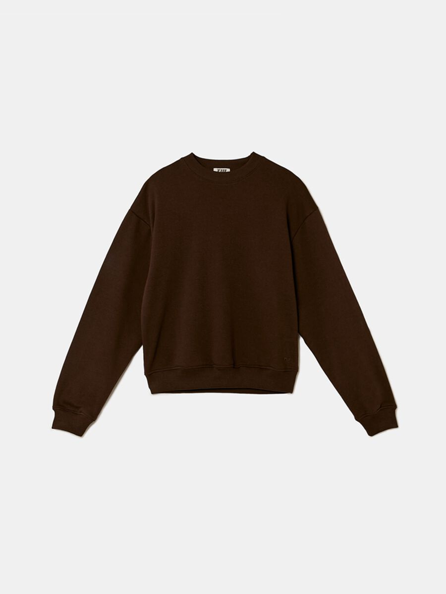 Brown cotton blend sweatshirt regular fit_3