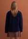 Navy blue viscose-blend jacket with crew neck, regular fit_3