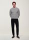 Black straight-leg trousers in stretch cotton twill_0
