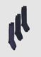 Tripack di calze lunghe blu navy in cotone organico elasticizzato_0