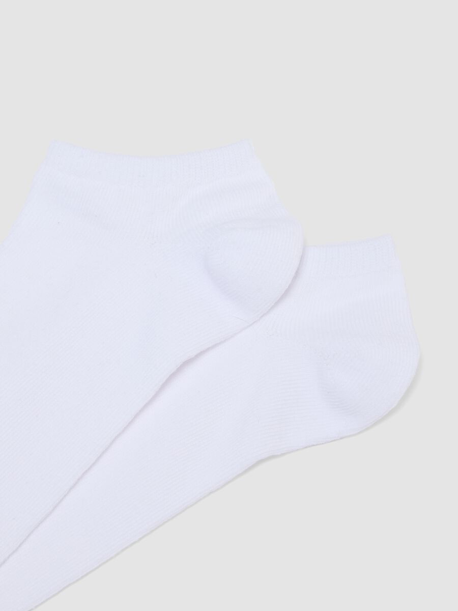 Three-pack of white ankle socks in stretch organic cotton_2