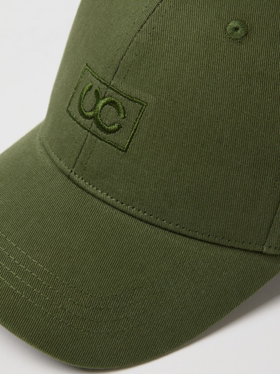 Green pure cotton baseball cap, regular fit_2
