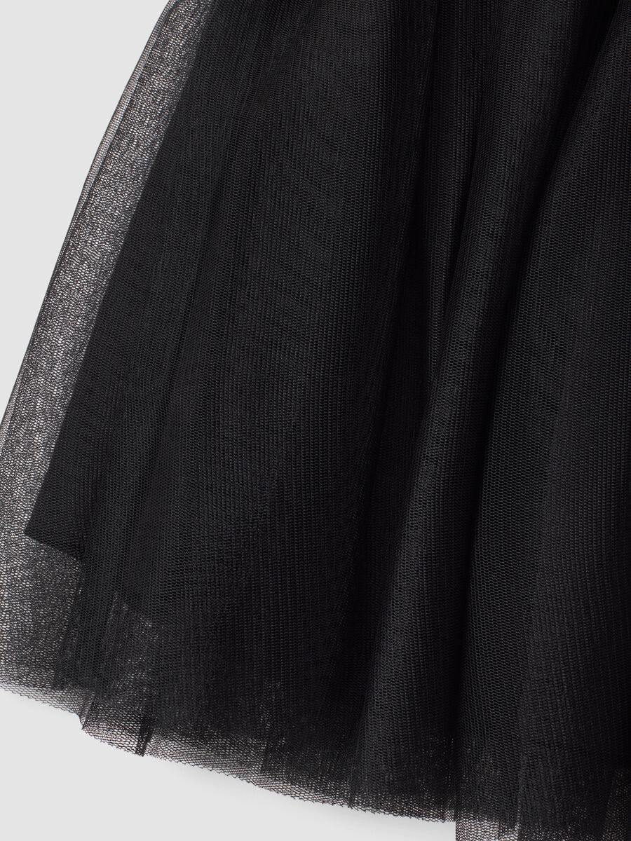 Black skirt with elasticated mesh waistband_6