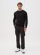 Black Stretch Cotton Slim Fit Cargo Trousers_0