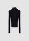 Black Ribbed Knit Full-Zip_0