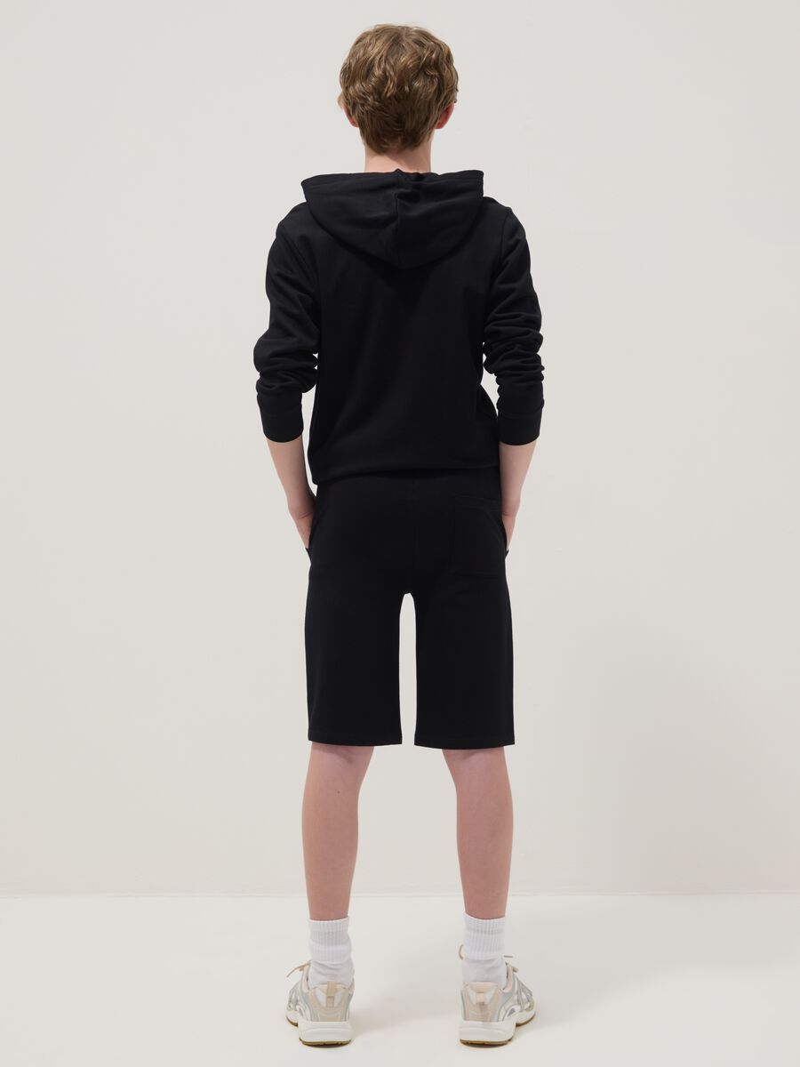 Black cotton-blend boys&rsquo; comfort-fit shorts_1