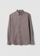 Taupe grey pure cotton flannel shirt, button-down, regular fit_0