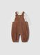 Brown organic cotton-blend set with Winnie the Pooh dungarees_0