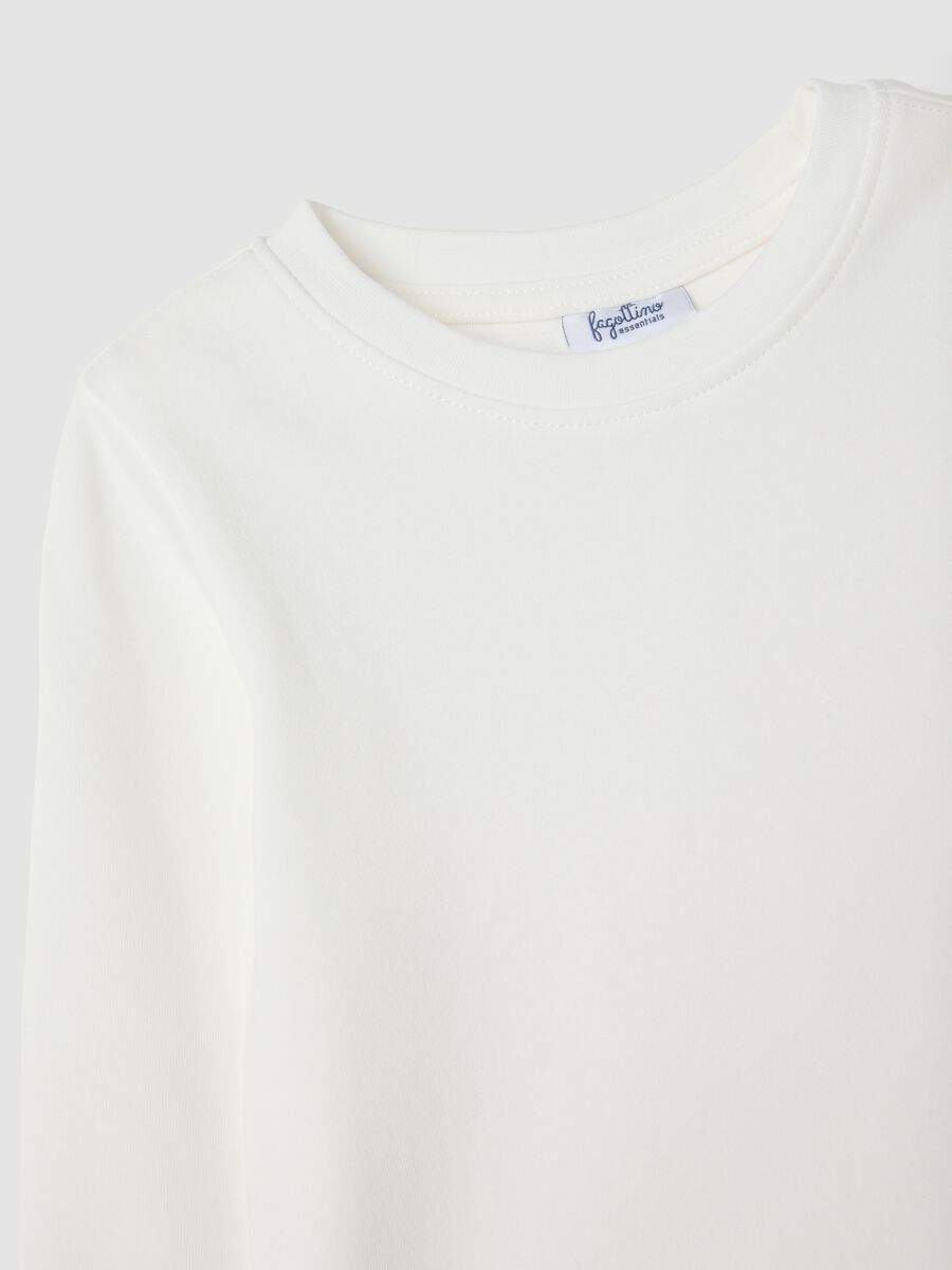 White crew-neck T-shirt in pure organic cotton_2