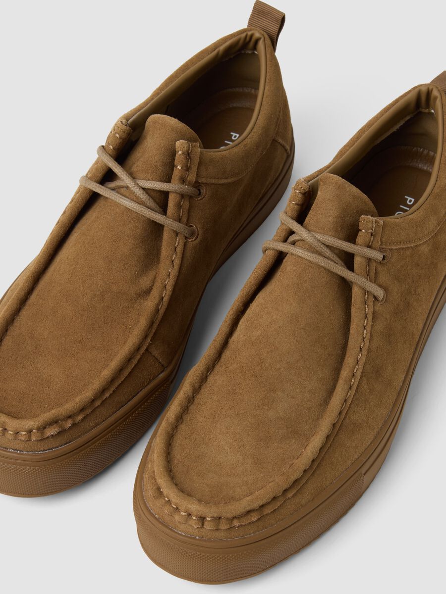 Brown leather classic lace-up shoes_2