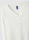 White pure cotton nightshirt regular fit with henley collar_5