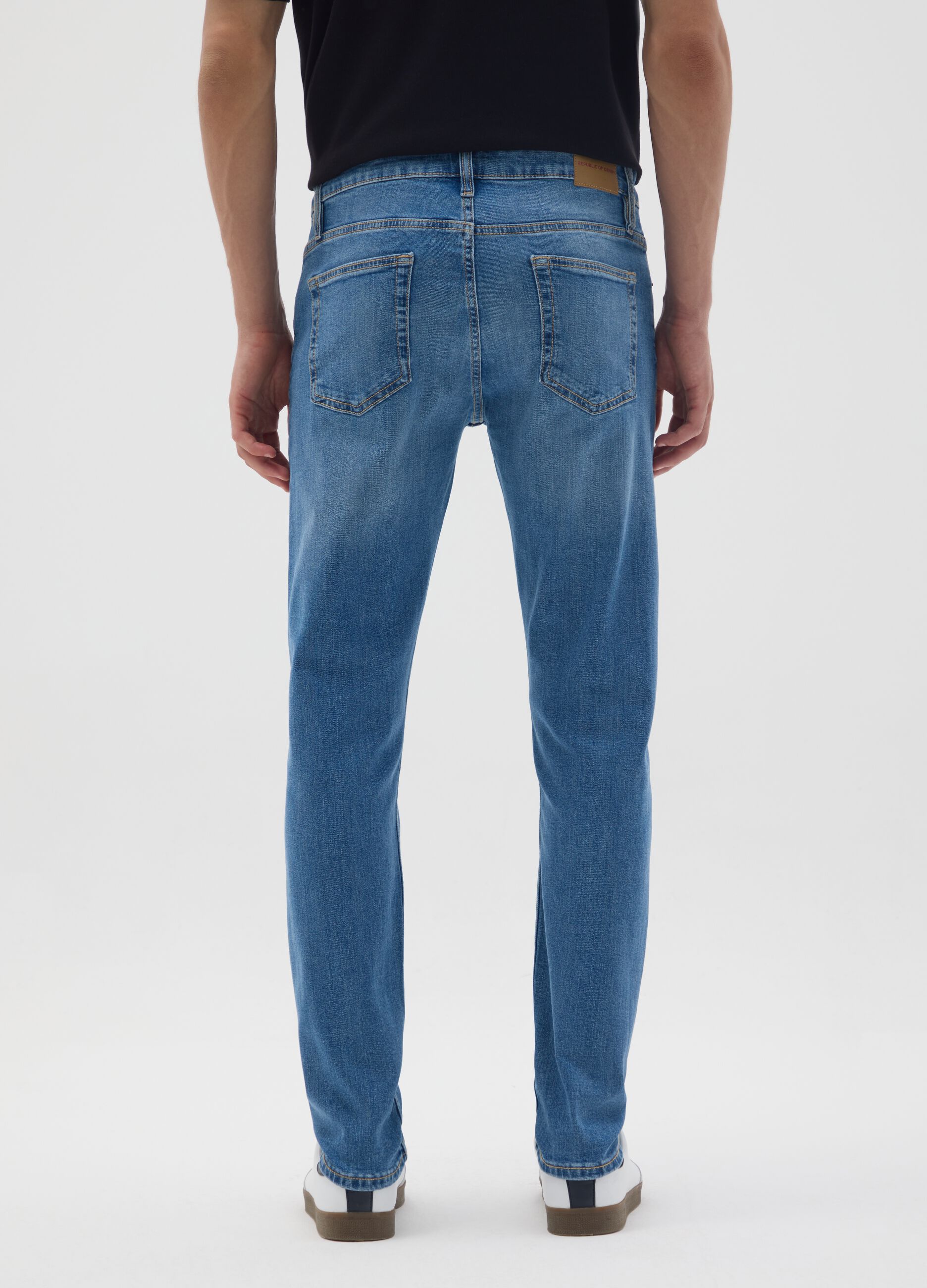 Skinny fit blue denim jeans