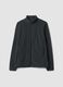 Felpa grigia con colletto e zip regular fit in pile_0