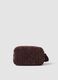 Brown make-up bag with floral embroidery and tassel_1