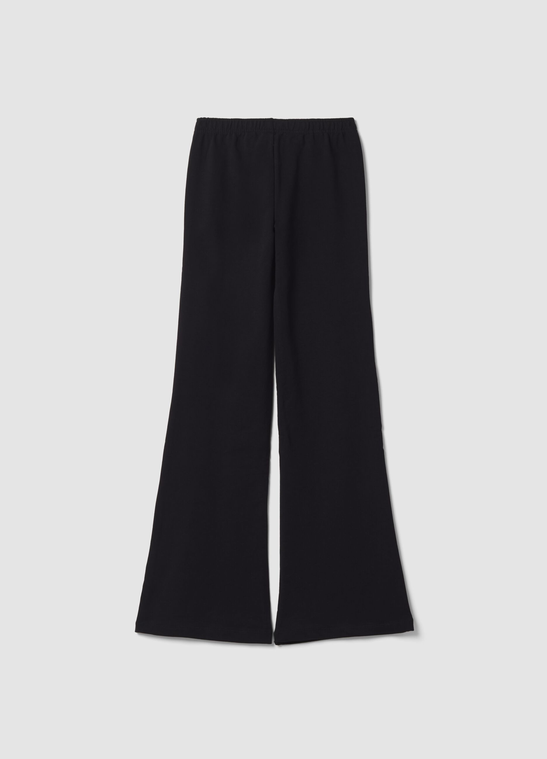 Black flared joggers in pure cotton