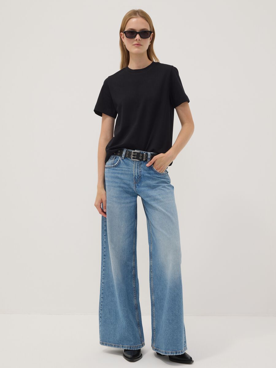 The Iconic Tee relaxed-fit black pure cotton short-sleeve T-shirt_2