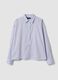 Camicia azzurra a righe in puro cotone regular fit_0