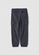 Grey ribbed cargo trousers, comfort fit_1