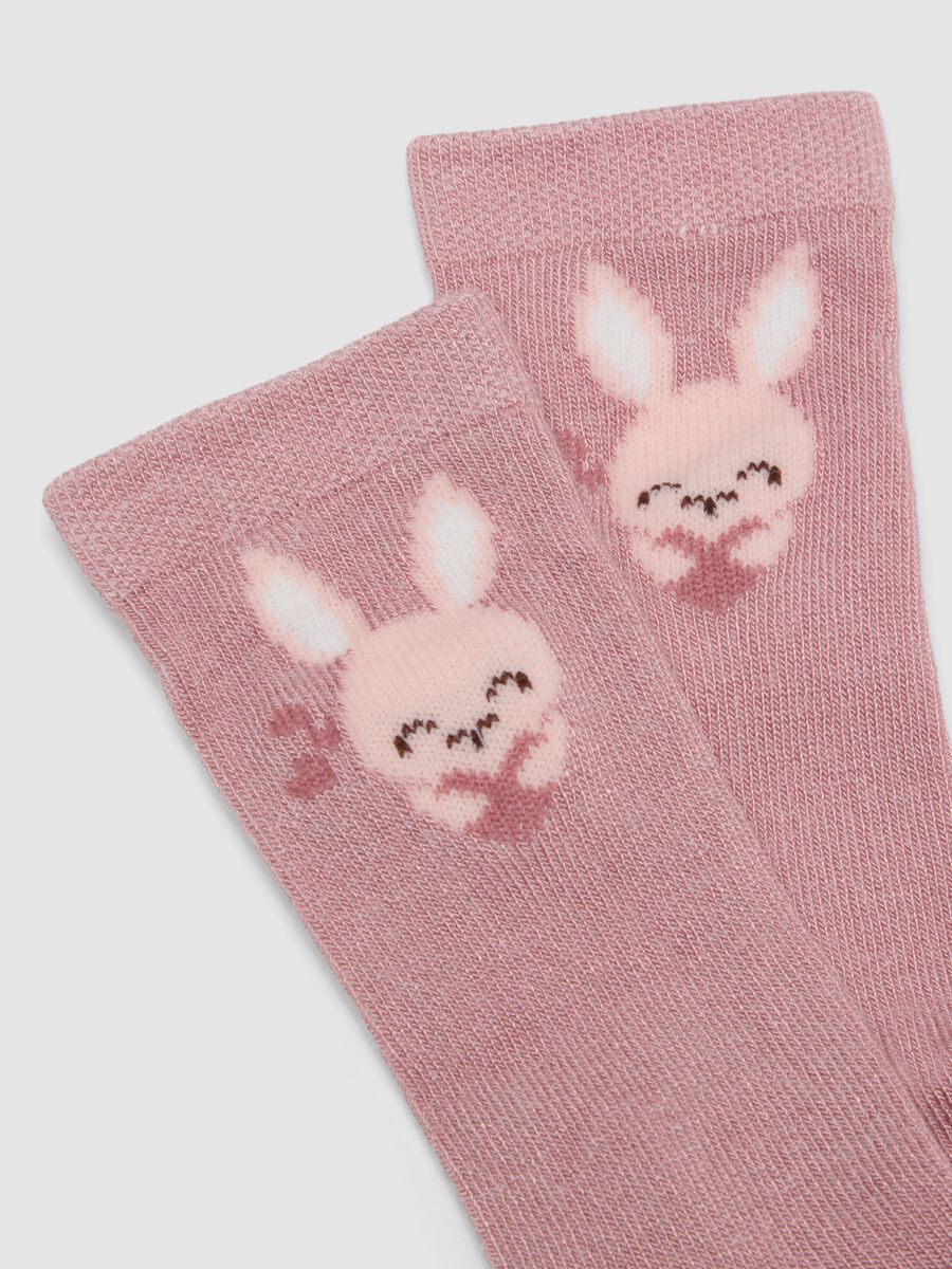 Tripack di calze lunghe rosa in tessuto elasticizzato_1