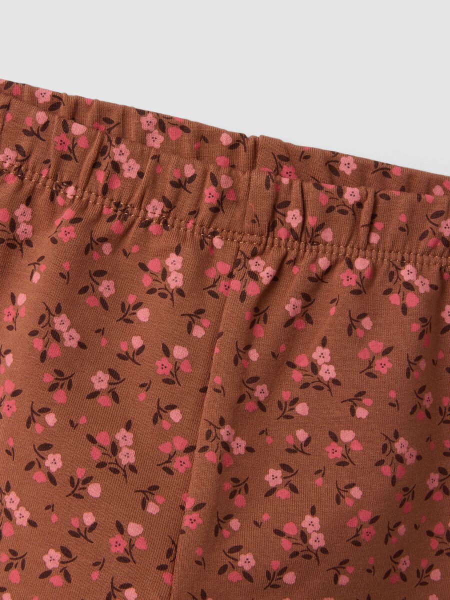 Brown stretch cotton set with crew neck_3