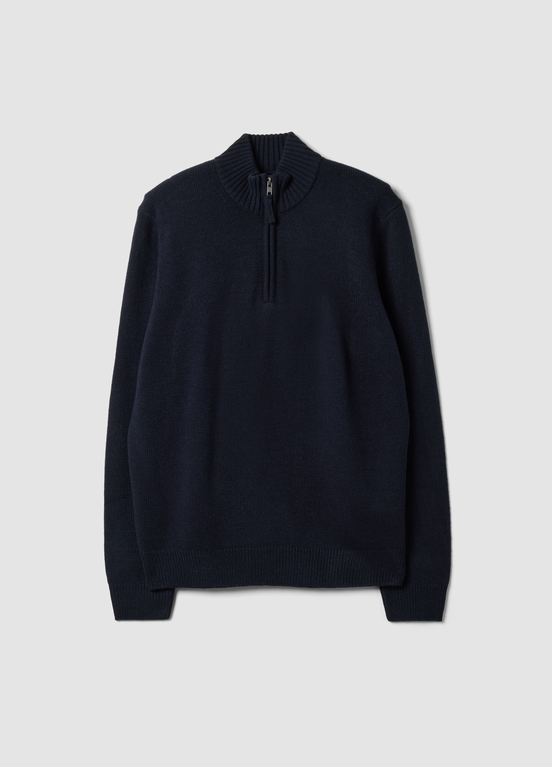 Blue regular-fit long-sleeve half-zip top