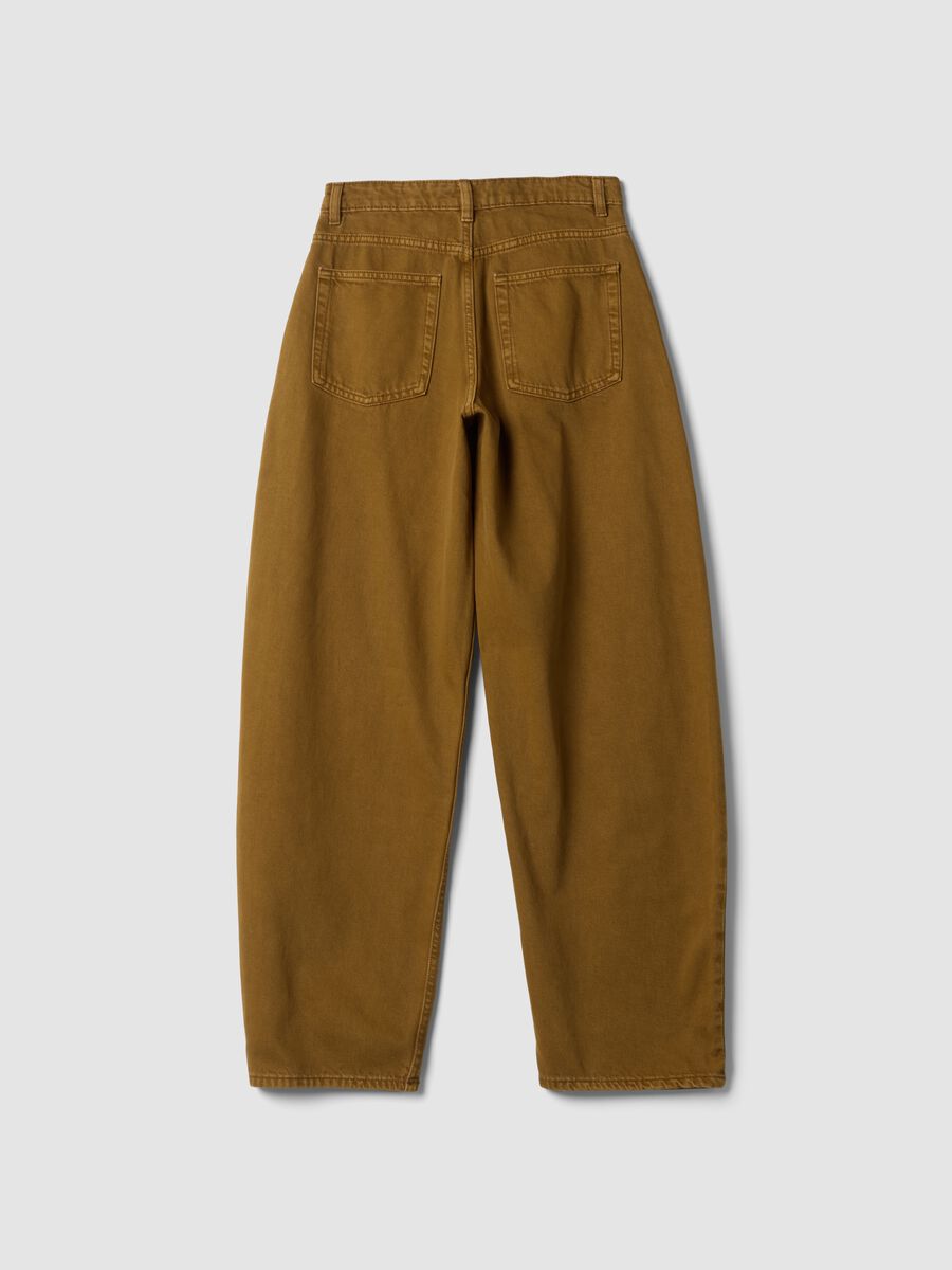 Brown pure cotton barrel-fit jeans_6