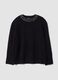 Black stretch wool-blend jumper with rhinestones, regular fit_0