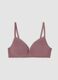 Pink padded bra in stretchy organic cotton_0