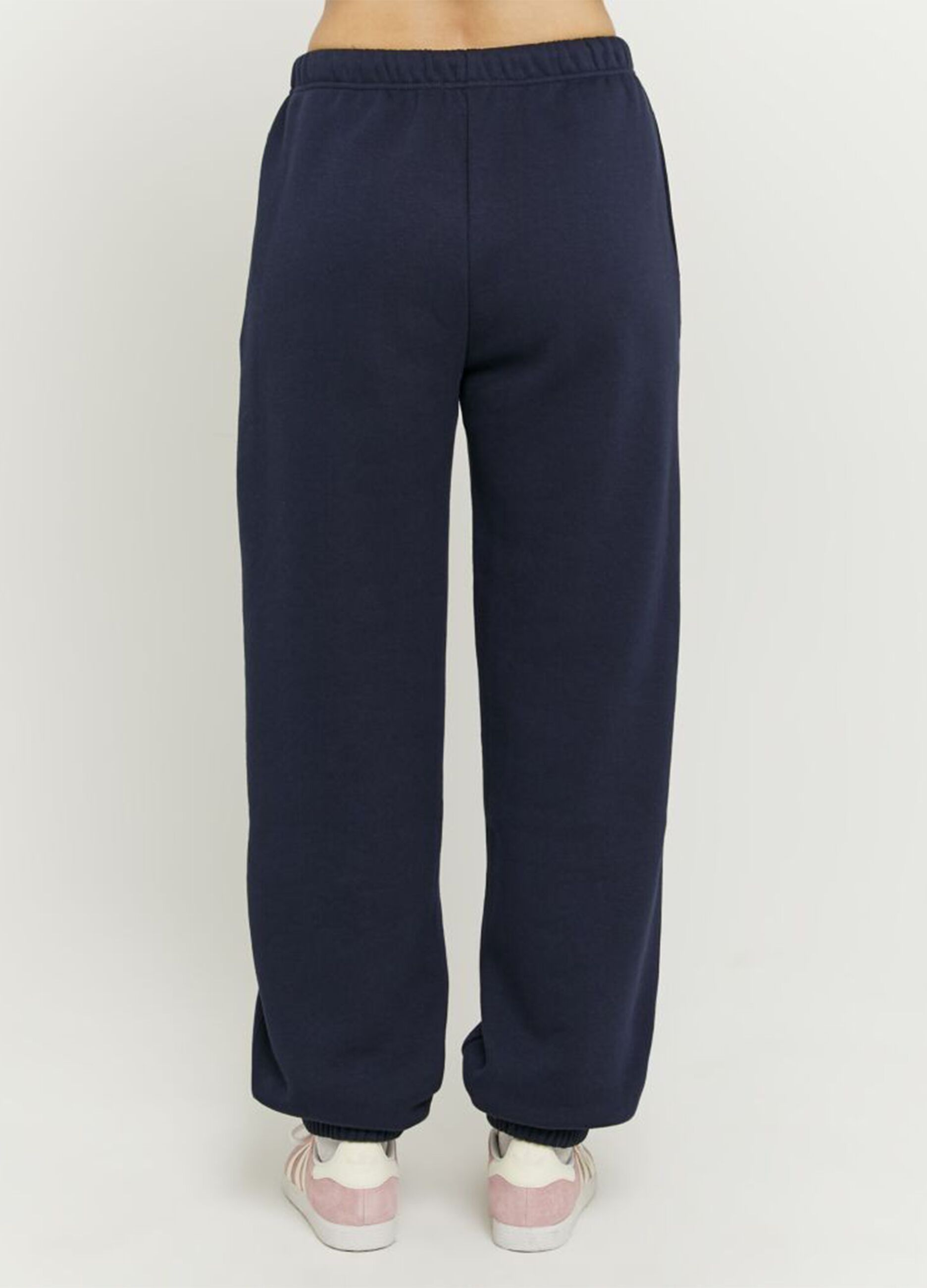 Blue cotton blend jogger trousers with regular fit