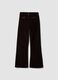 Brown flared ribbed stretch-cotton trousers_4