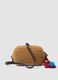 Borsa a tracolla beige effetto teddy con charm removibile_0