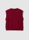 Red wool-blend crew-neck vest with oversized fit_2