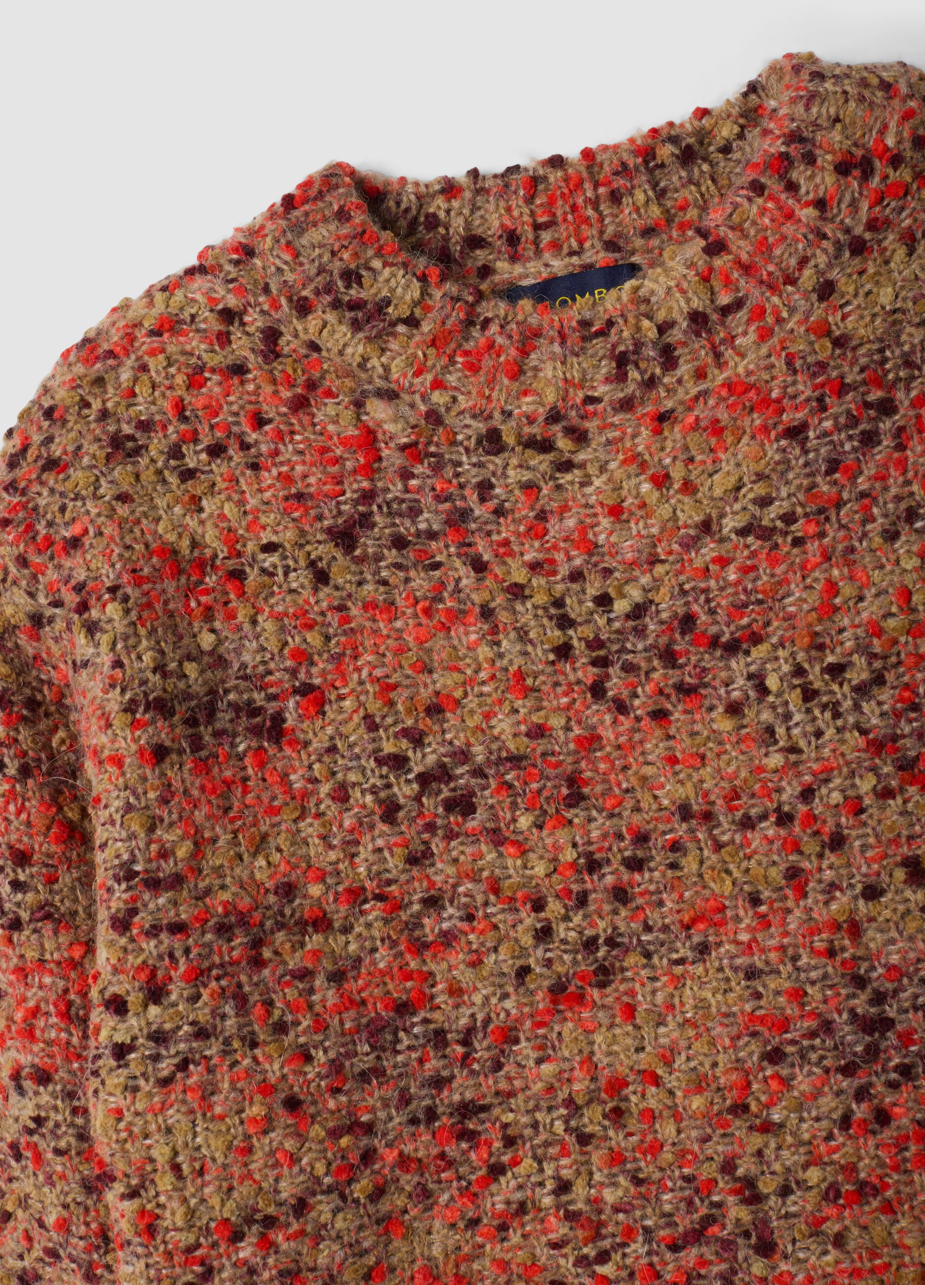 Maglione multicolor a girocollo in misto lana e alpaca
