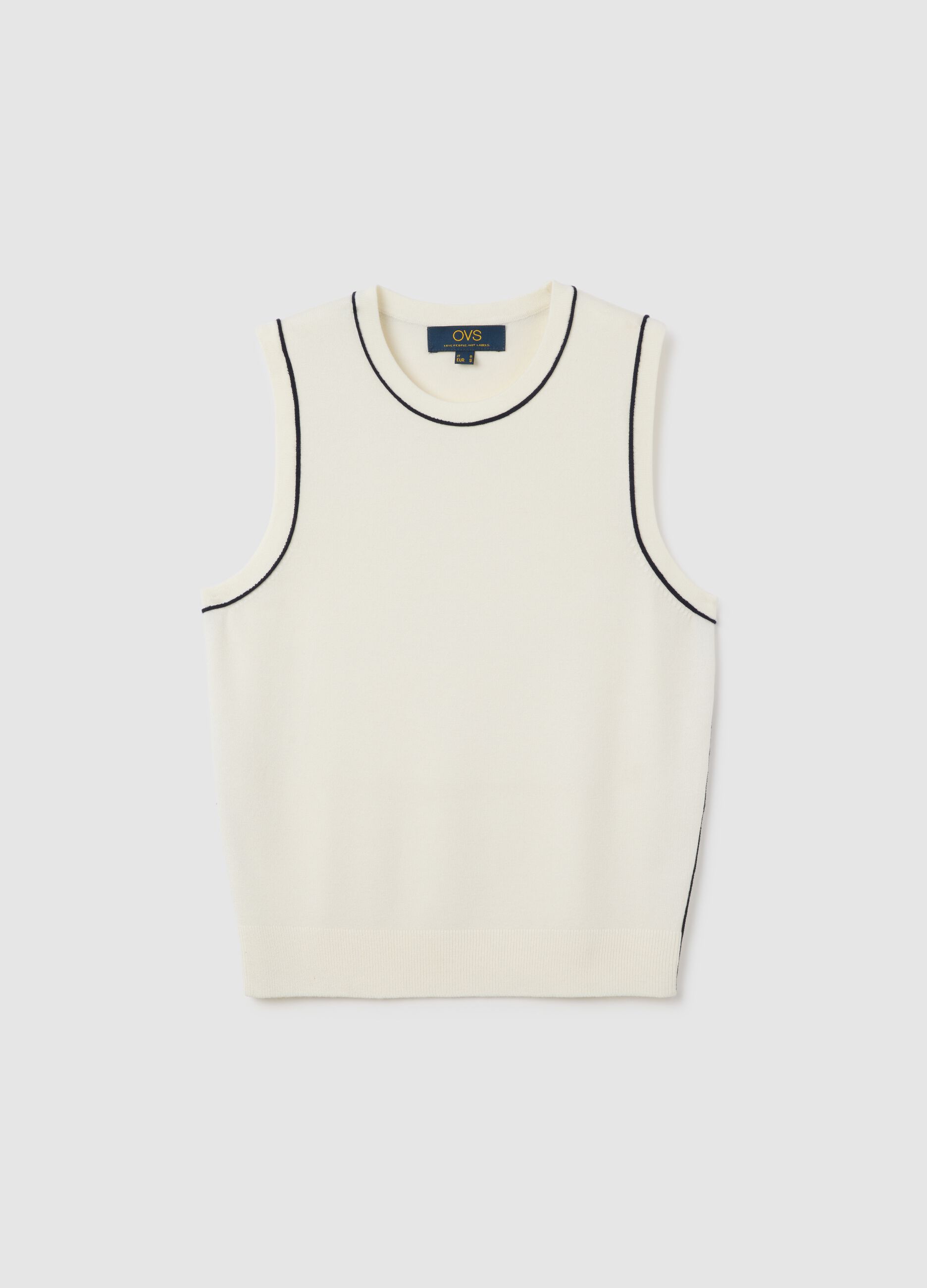 Women's white stretch-blend sleeveless top