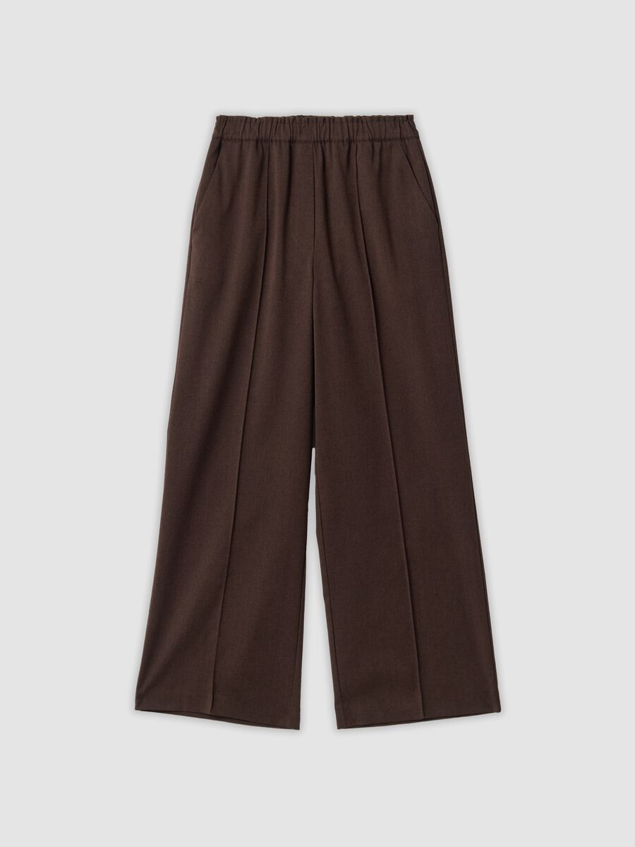 The Iconic Pants brown wide-leg joggers in stretch viscose_4