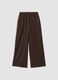 Jogger The Iconic Pants marroni wide leg in viscosa elasticizzata_4