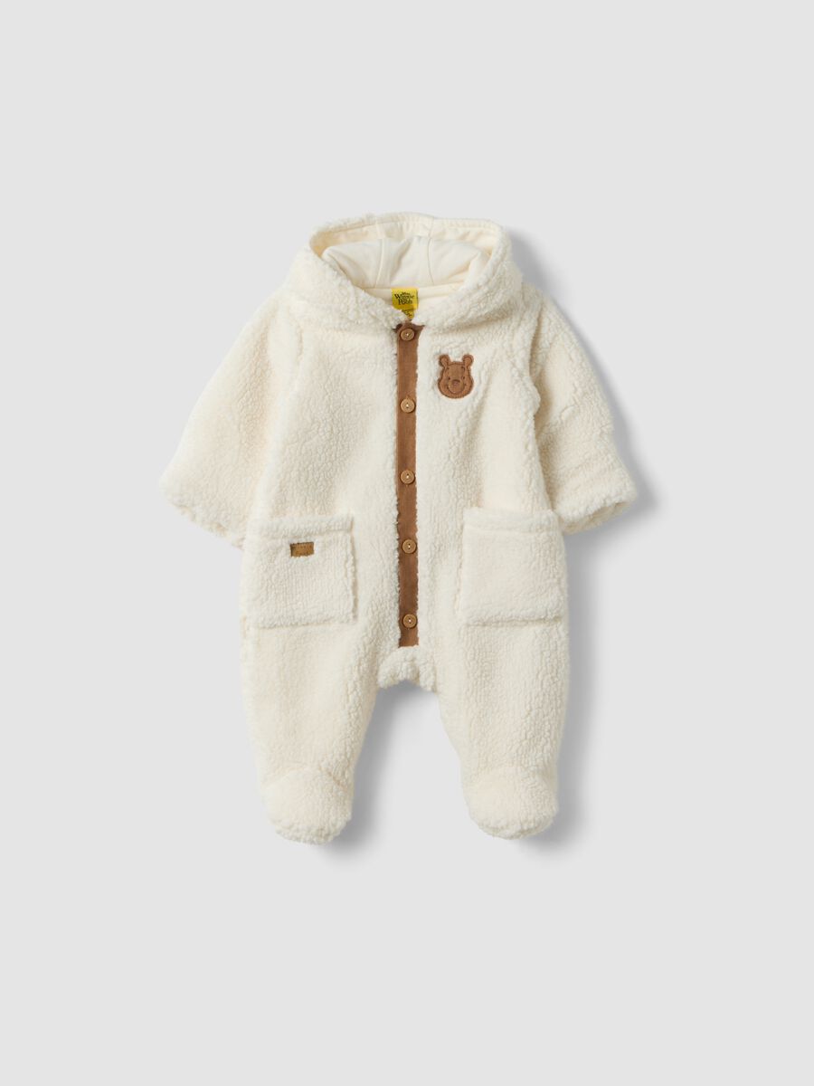 White hooded babygrow in pure organic cotton_0