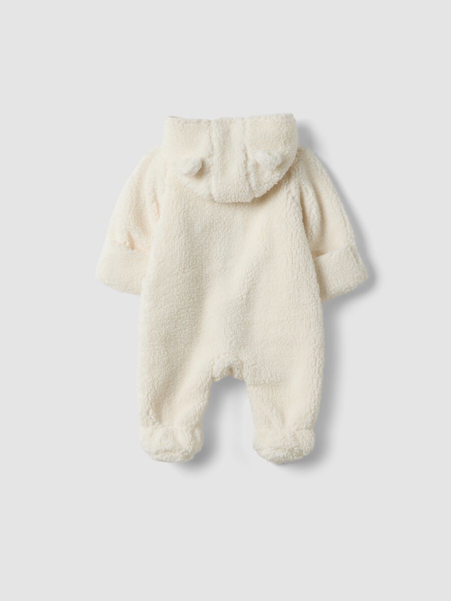 White hooded babygrow in pure organic cotton_1