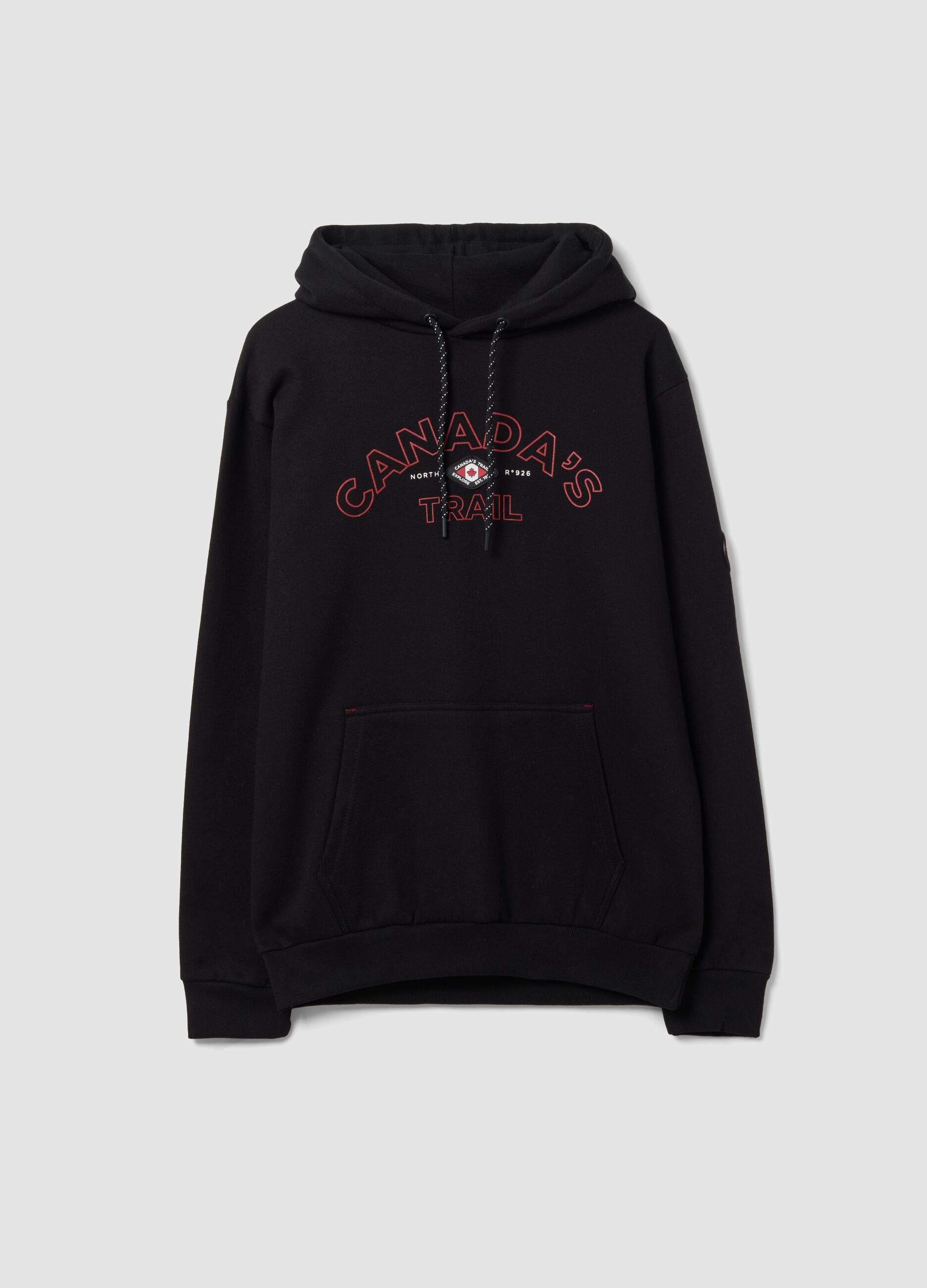 Black cotton-blend hoodie