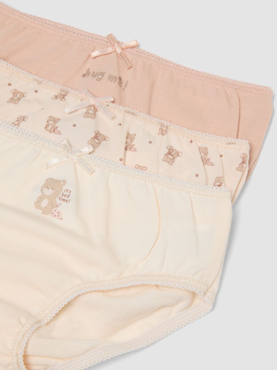 Pack of five multicolour baby girl briefs in pure organic cotton_2