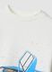 T-shirt bianca in cotone organico elasticizzato con stampa macchina_2