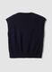 Blue deep V-neck oversized button-up gilet_6