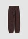 Pantaloni jogger marroni in puro cotone organico over fit_0