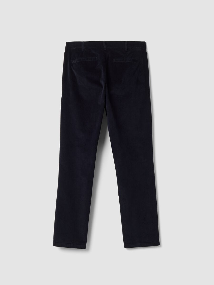 Blue stretch cotton chino trousers_2