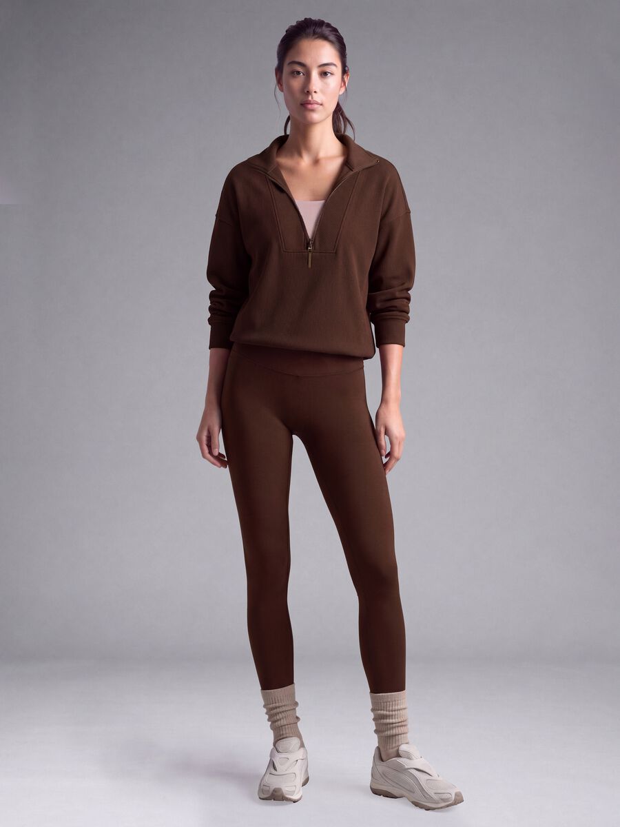 Brown high-waisted breathable stretch leggings ALTAVIA STUDIO_0