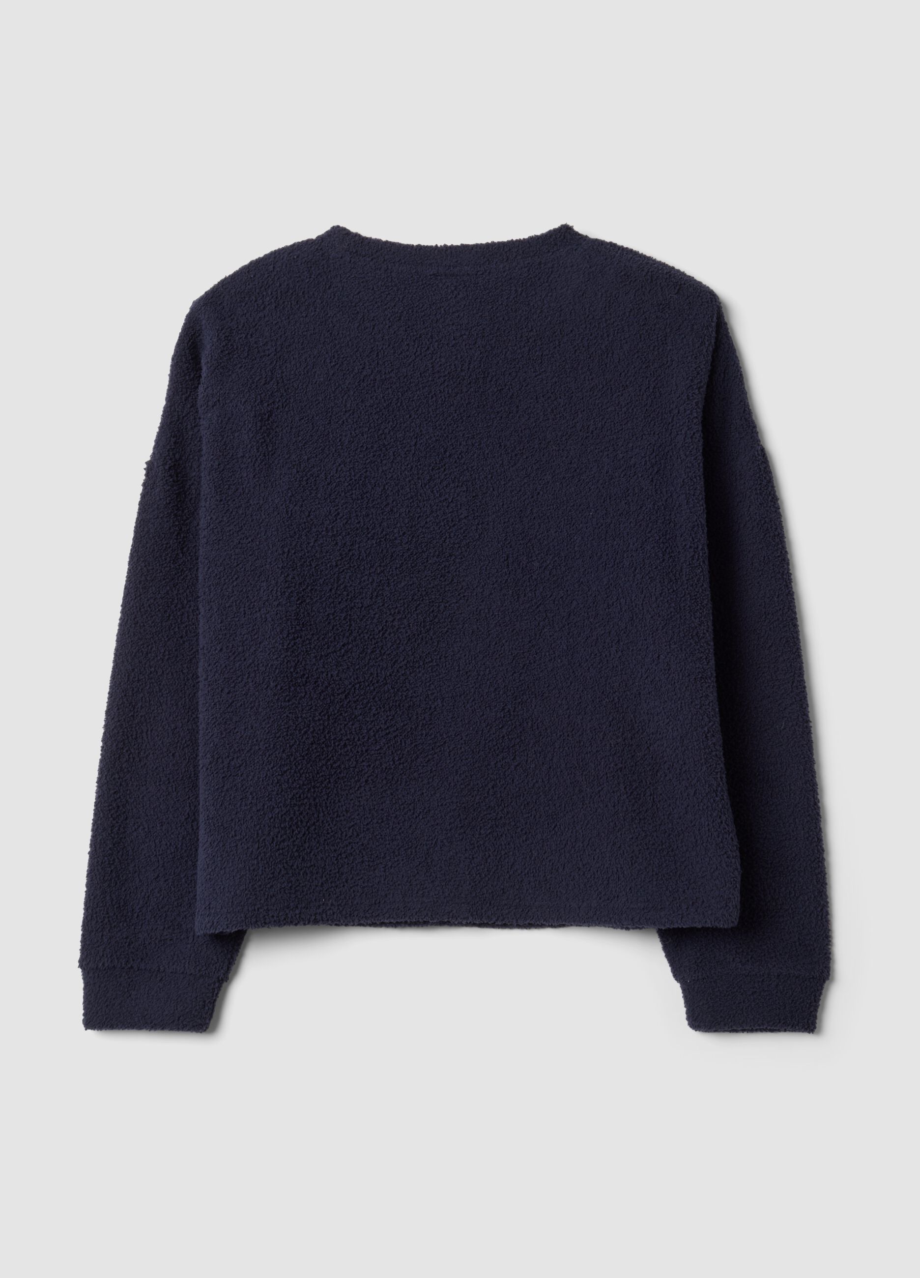 Blue stretch-fabric crew-neck pyjamas