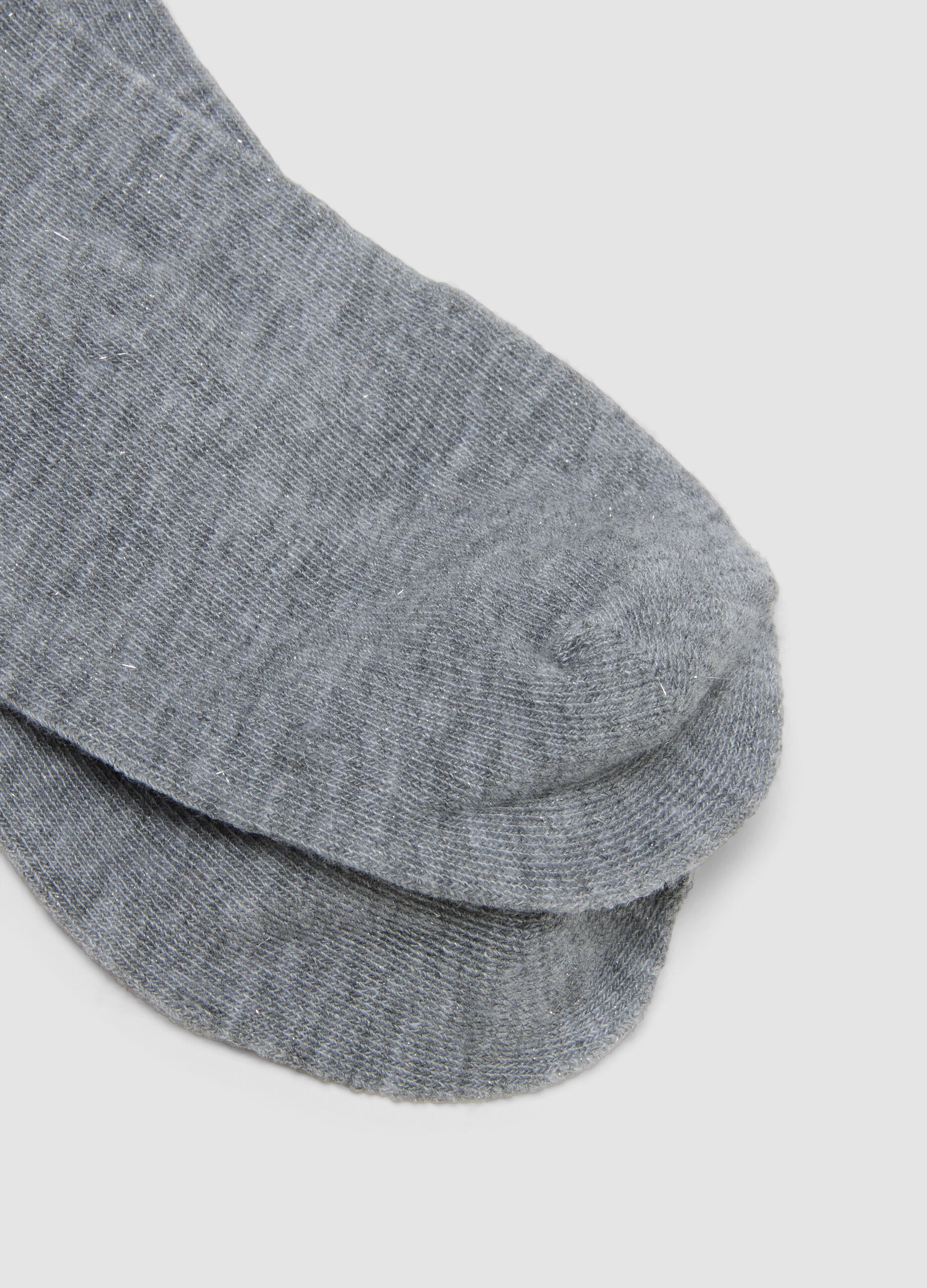 Grey m&eacute;lange stretch viscose socks