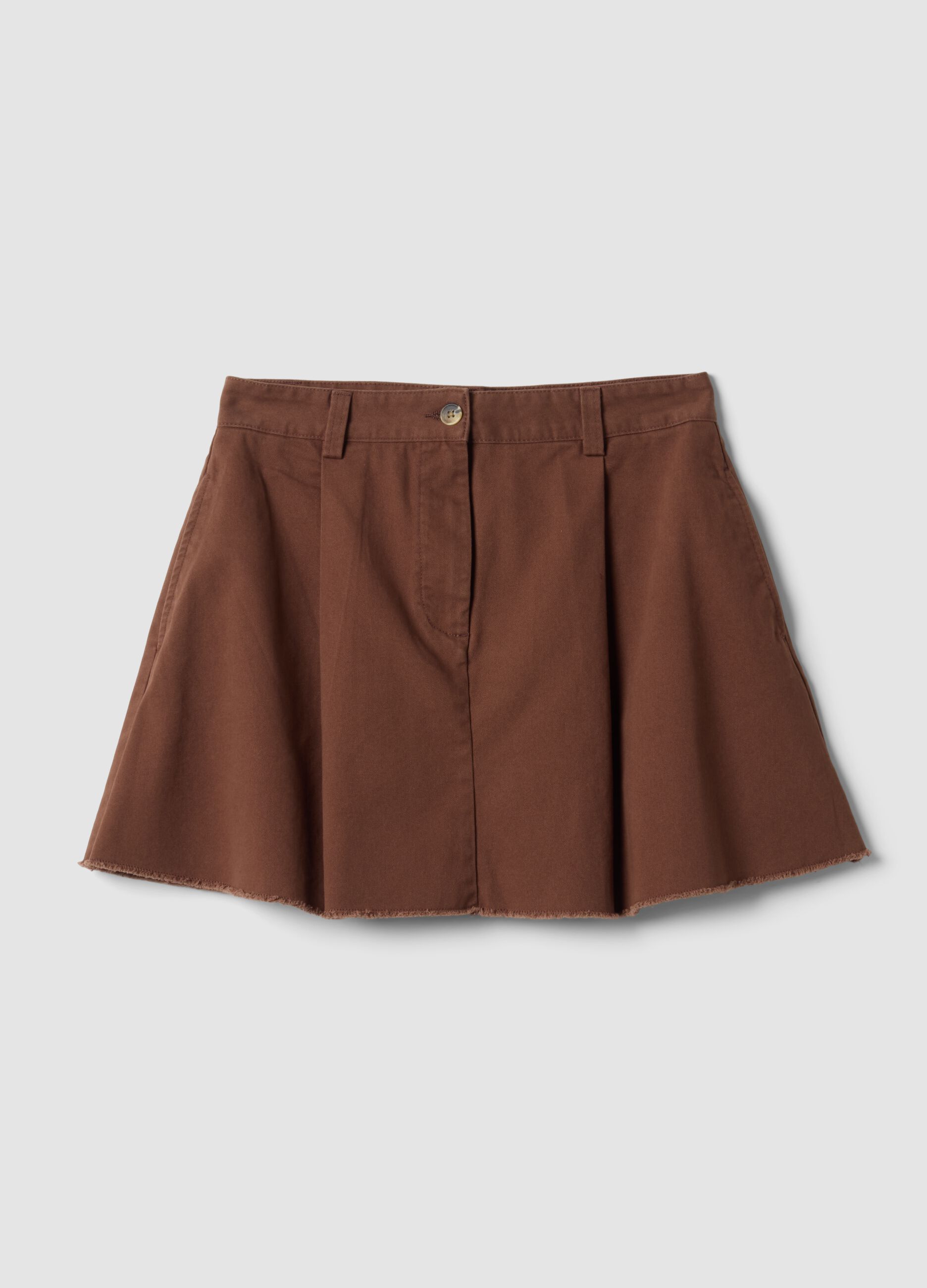 Brown pure cotton skirt with elasticated waist