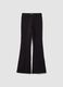 Black flare treggings in organic cotton and stretch viscose_0